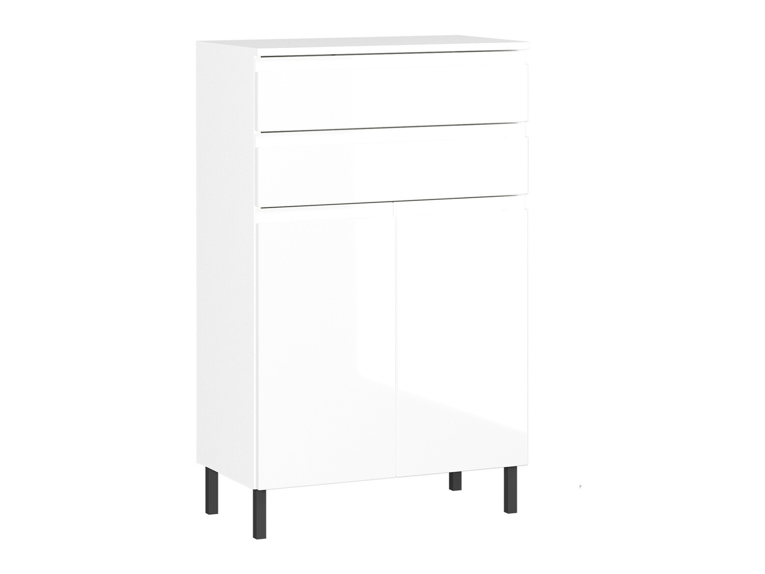 Όρθιο ντουλάπι μπάνιου Talmira 104 (Άσπρο + Γυαλιστερό λευκό)