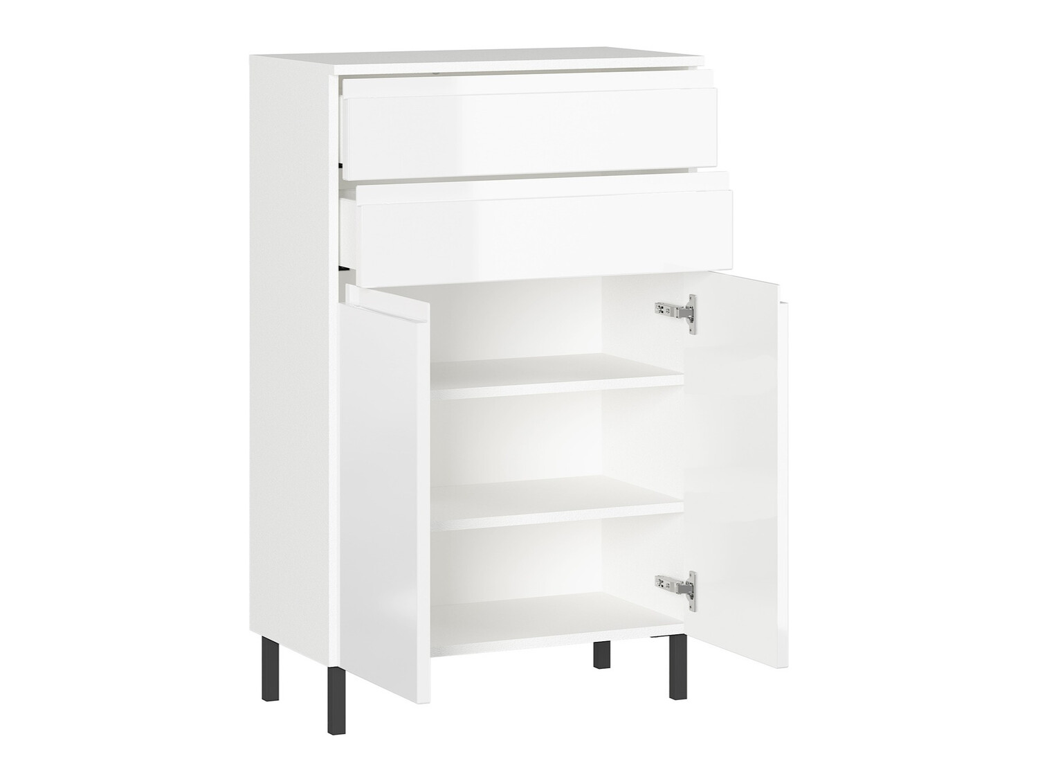 Όρθιο ντουλάπι μπάνιου Talmira 104 (Άσπρο + Γυαλιστερό λευκό)