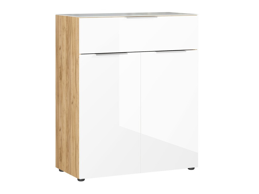 Συρταριέρα Sacramento 301 (Navarra δρυς + Γυαλιστερό λευκό)