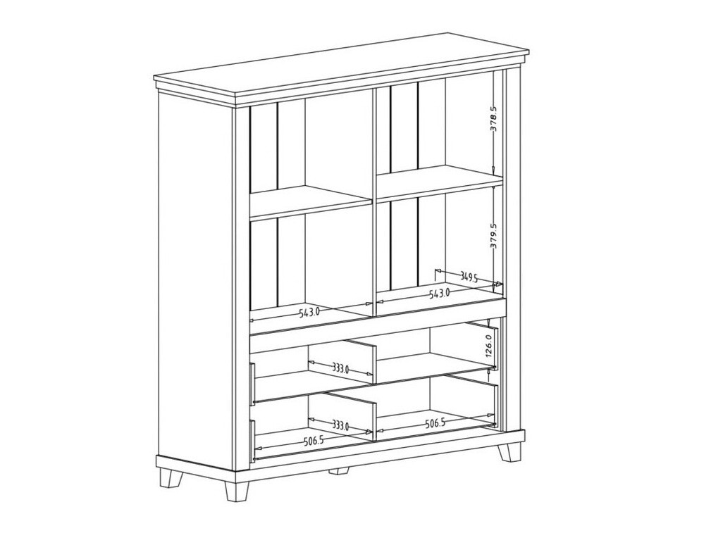 Chest of drawers Tolnue 105 (Dark green + Lefkas oak)