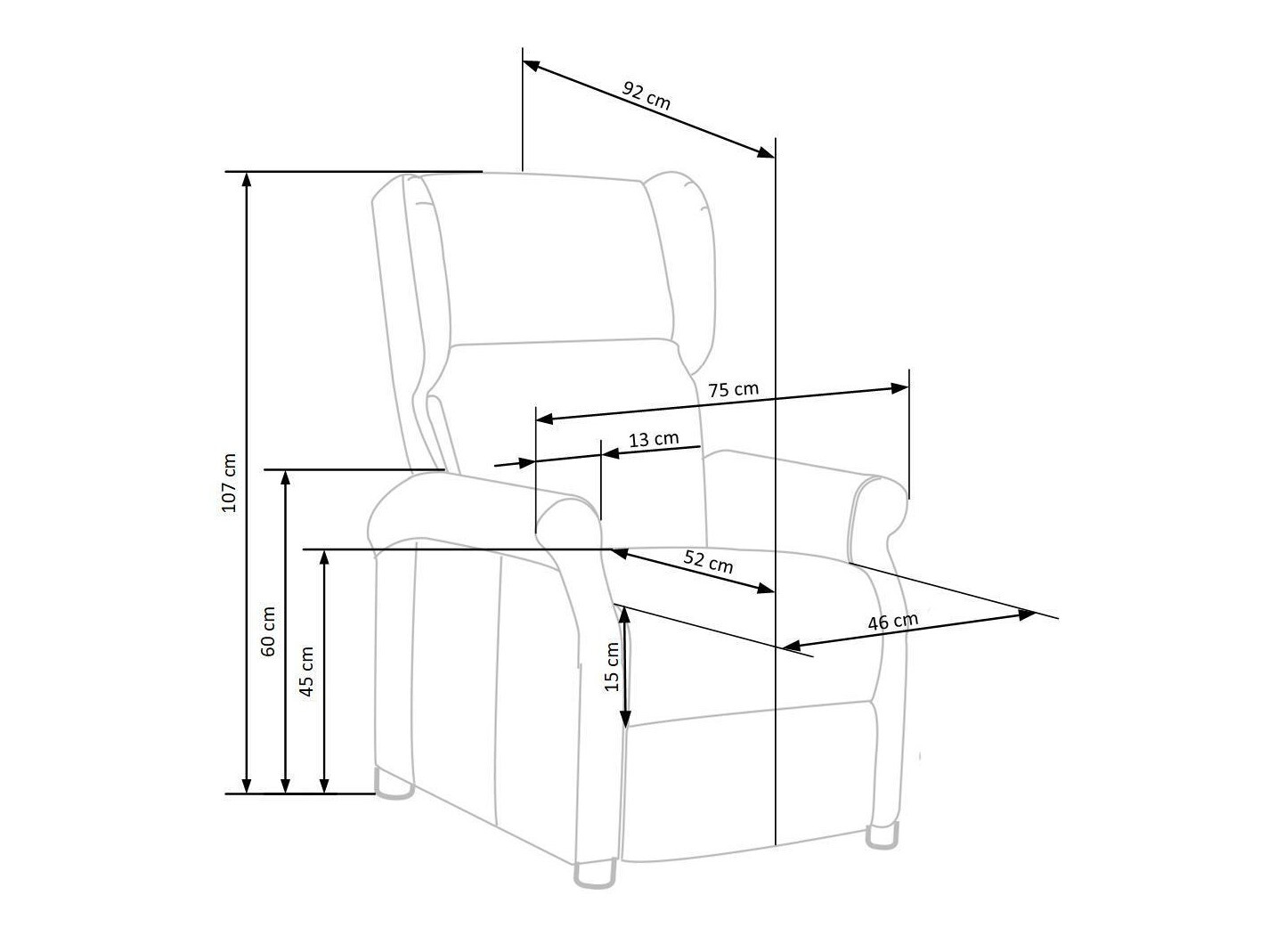 Ρυθμιζόμενη πολυθρόνα Houston 854 (Γκρι)