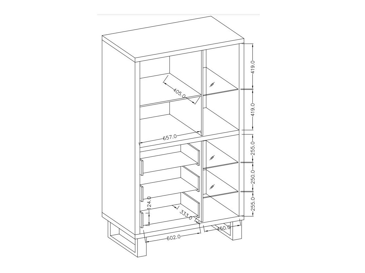 Bookcase Avicavu 104 (Wotan Oak + Black)