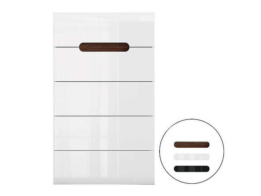 Chest of drawers Serveso 103 (White + Glossy white)