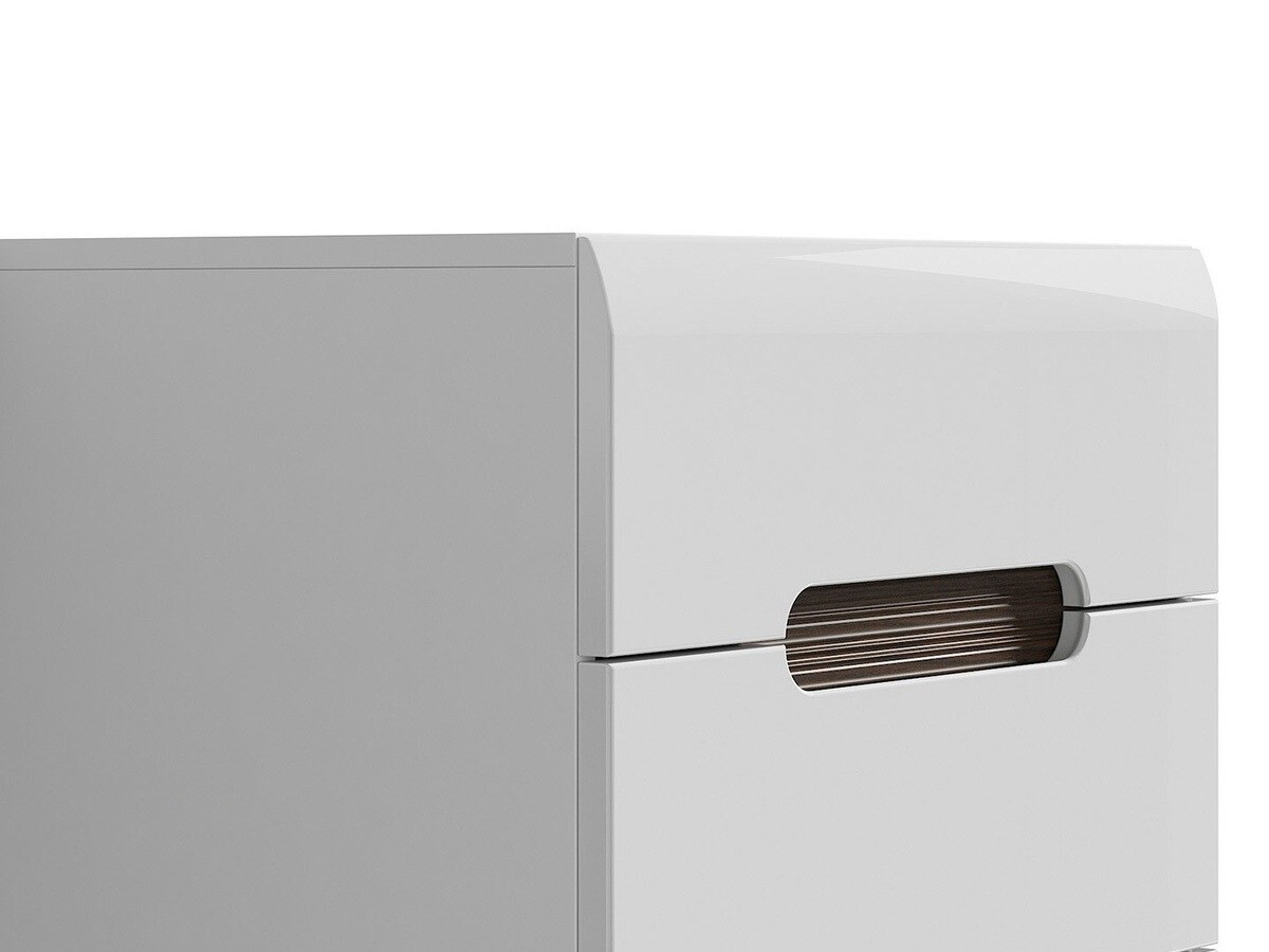 Chest of drawers Serveso 103 (White + Glossy white)