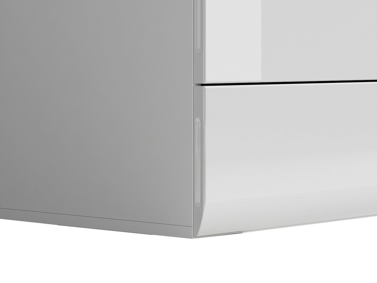 Chest of drawers Serveso 103 (White + Glossy white)