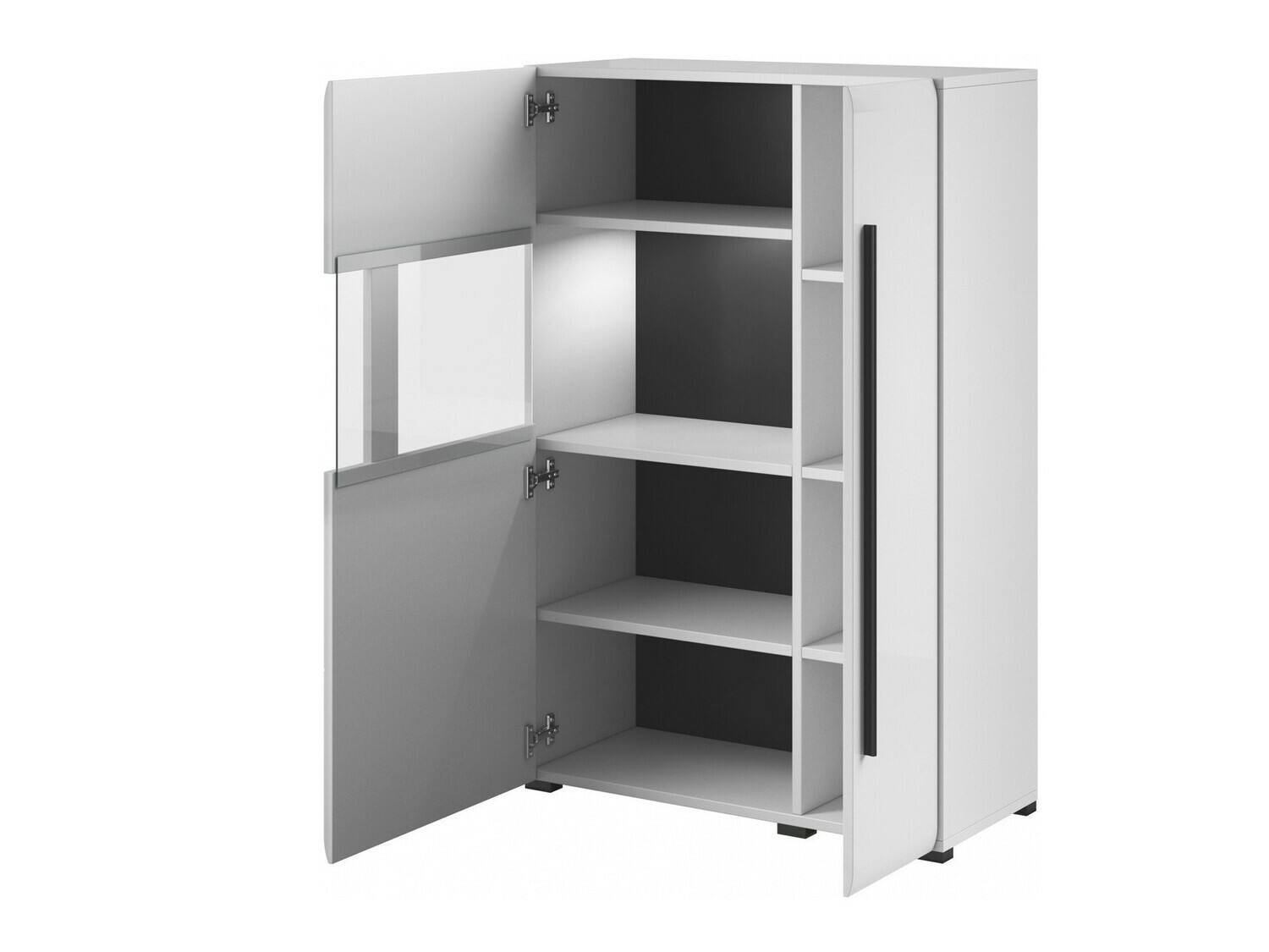 Σετ επίπλων σαλονιού Ophsalu 112 (Άσπρο + Γυαλιστερό λευκό)