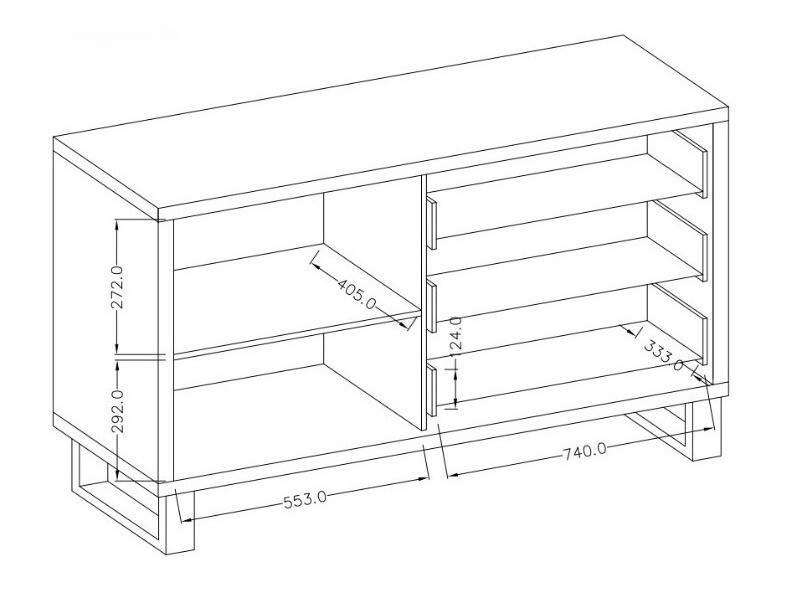 Chest of drawers Avicavu 109 (Wotan Oak + Black)