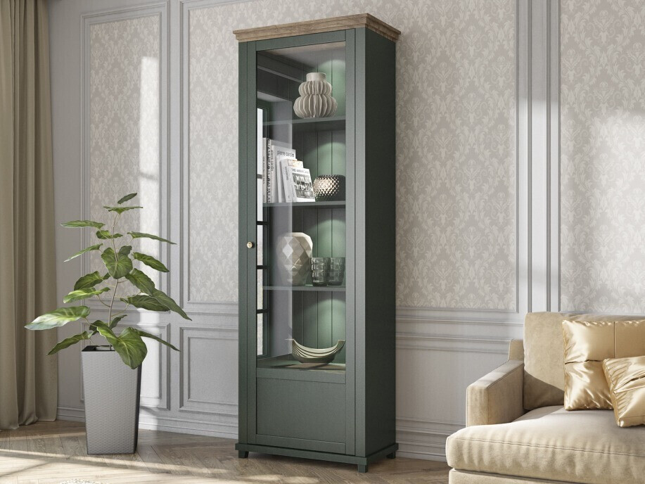 Βιβλιοθήκη Tolnue 101 (Σκούρο πράσινο + Δρυς Λευκάδας)