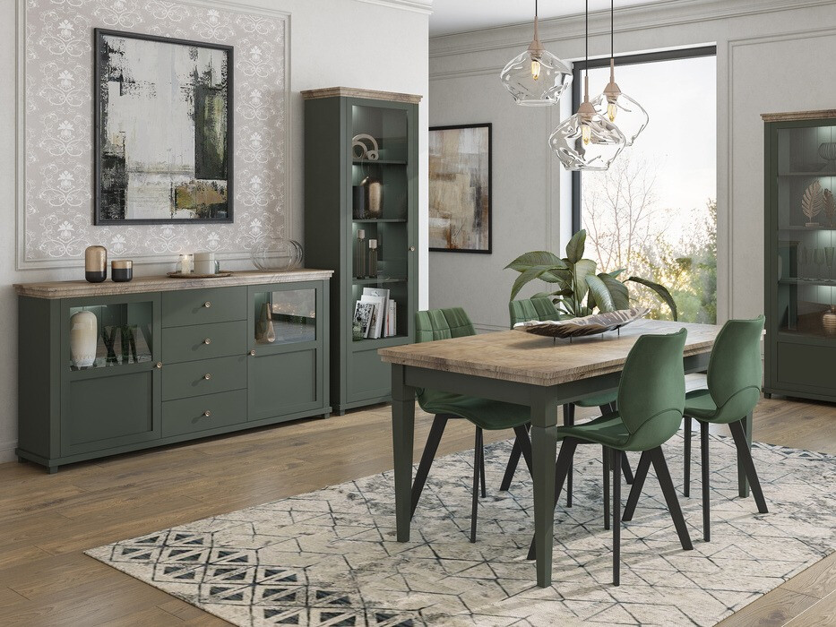 Συρταριέρα Tolnue 103 (Σκούρο πράσινο + Δρυς Λευκάδας)