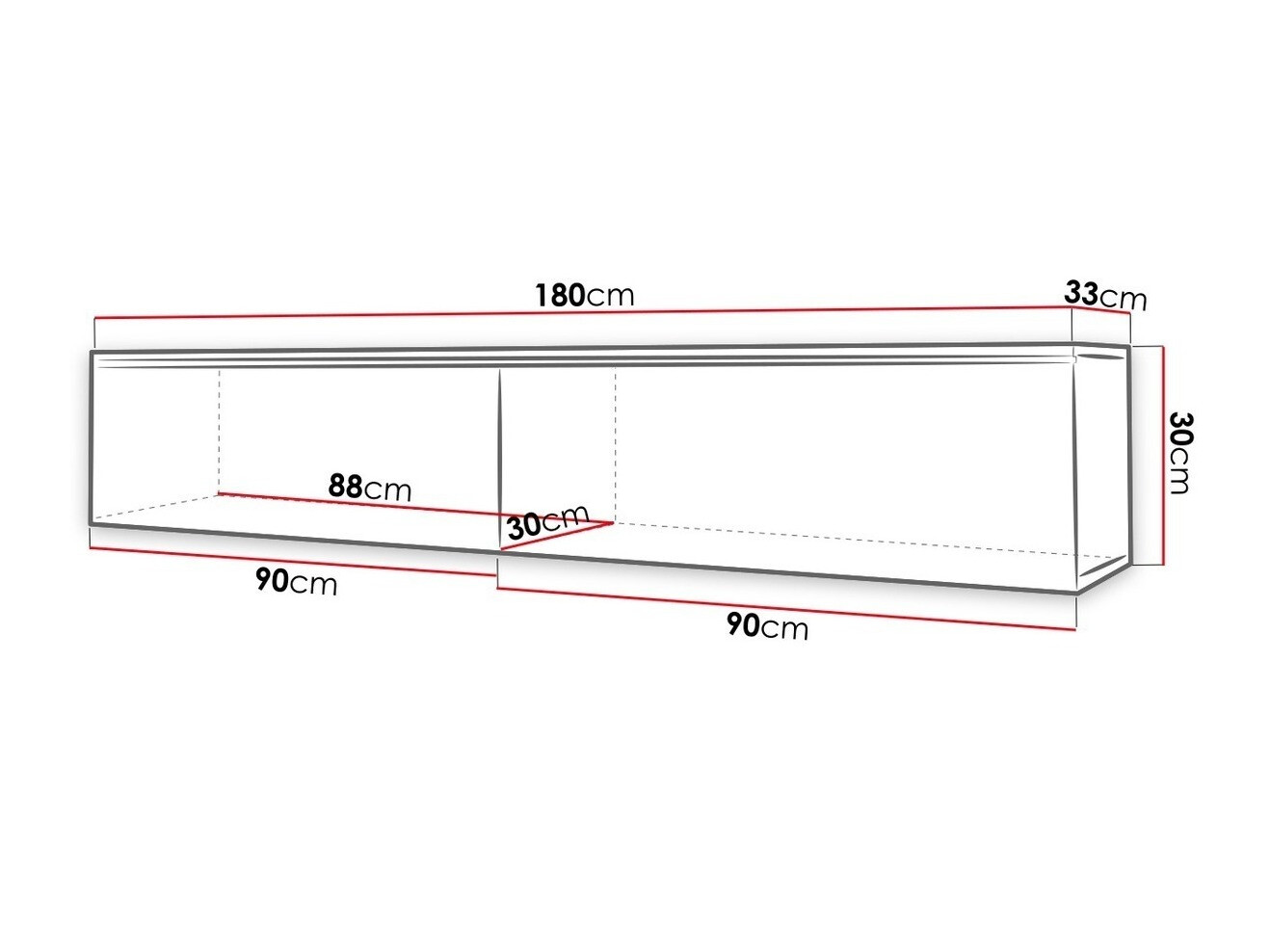 Έπιπλο τηλεόρασης Scientia I (Άσπρο + Γυαλιστερό λευκό)