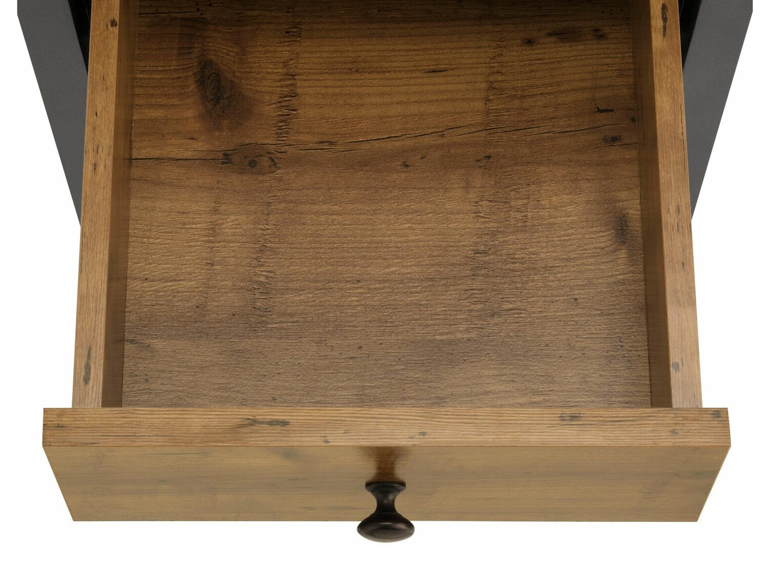 Όρθιο ντουλάπι μπάνιου Larnovo 112 (Σκούρα δρυς + Μαύρο)