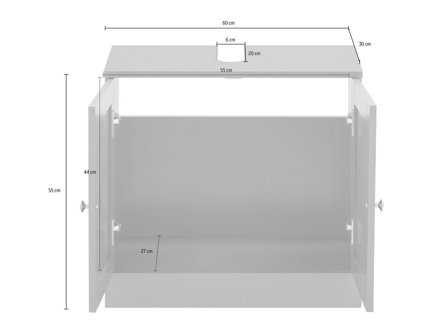 Όρθιο ντουλάπι νιπτήρα μπάνιου Elmvene 106 (Άσπρο)