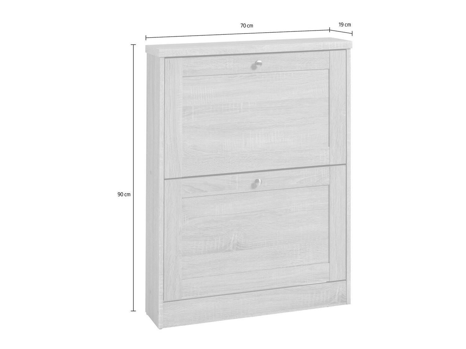 Παπουτσοθήκη Cirtene 100 (Άσπρο + Δρυς)