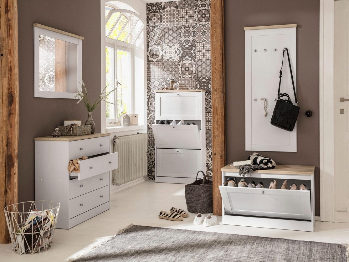 Παπουτσοθήκη Cirtene 101 (Άσπρο + Δρυς)