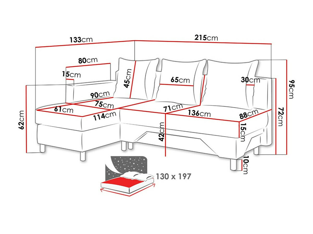 Corner sofa Akron 100 (Suedine 1008 + Suedine 1024)