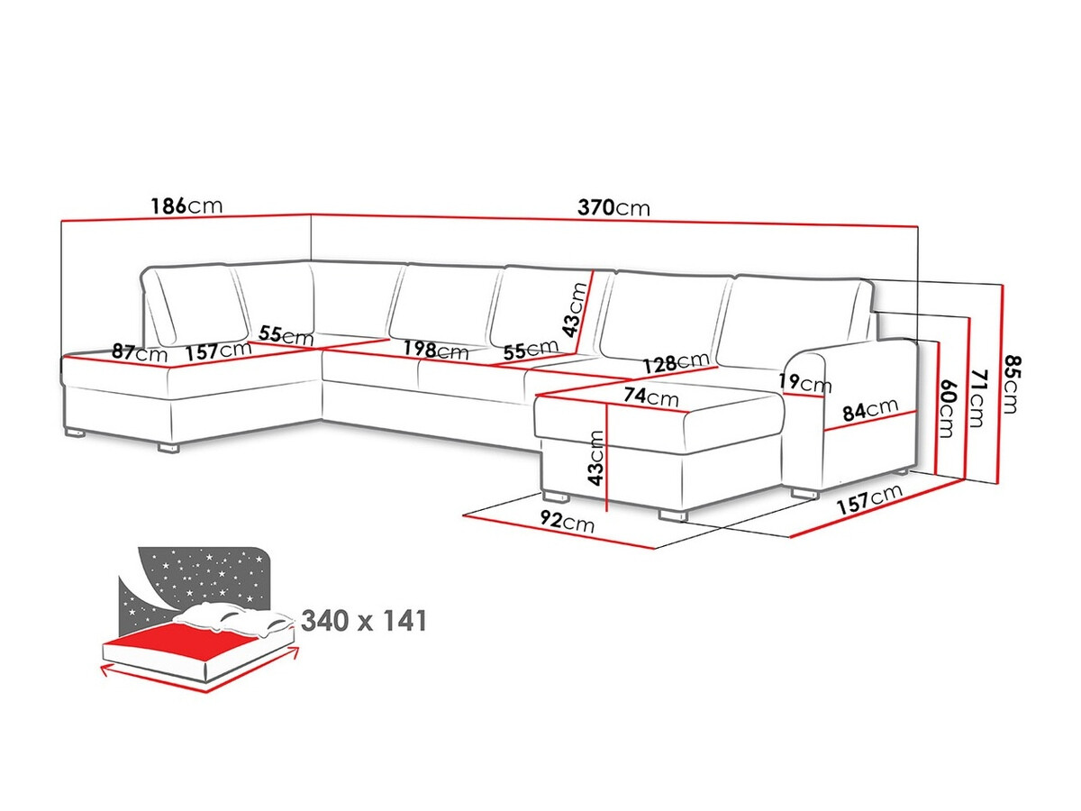 Γωνιακός Καναπές Comfivo Flumen III (Abriamo 03)