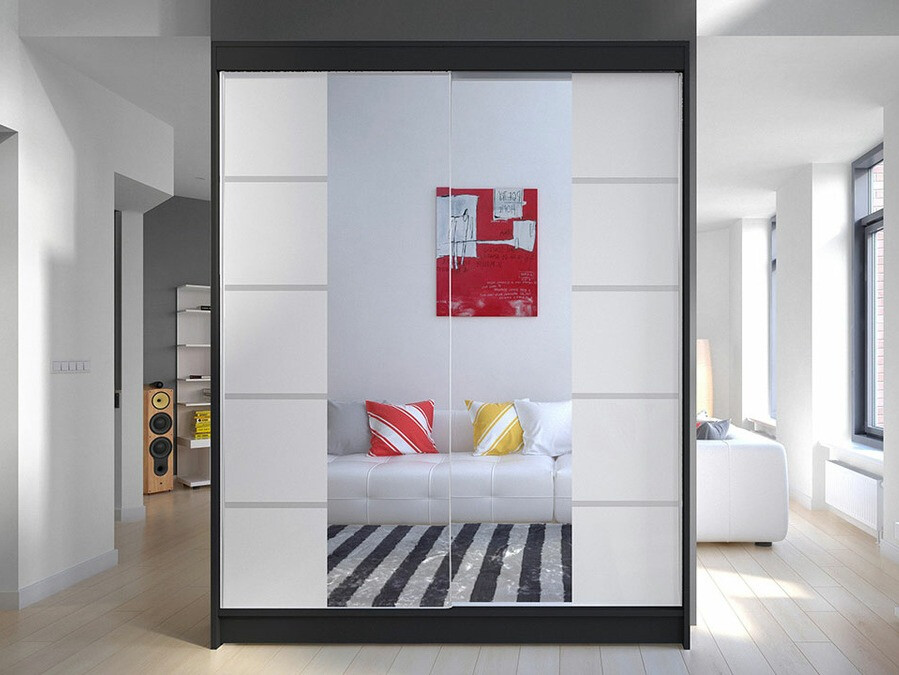 Ντουλάπα Closico Vastor V (Μαύρο + Άσπρο)