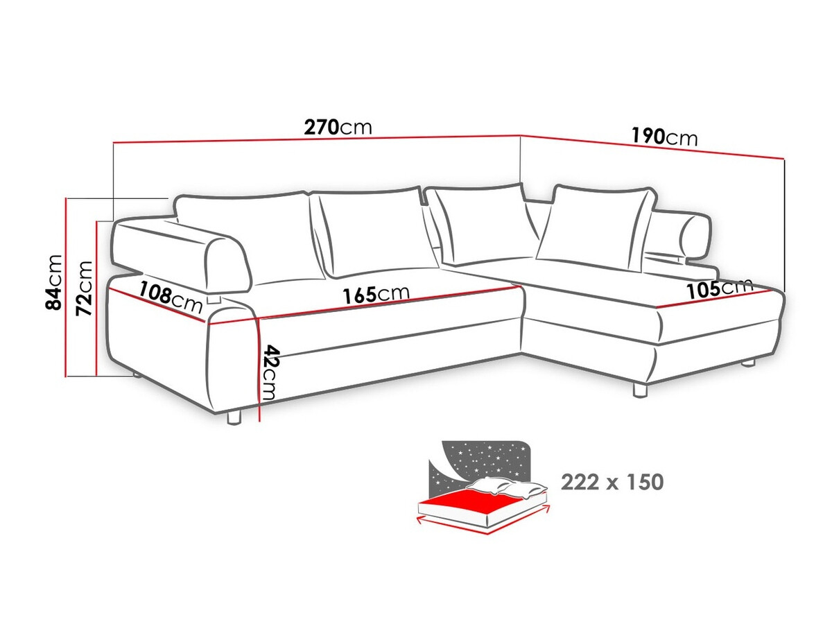 Corner sofa Lincoln 110 (Soft 01 + Inari 91)