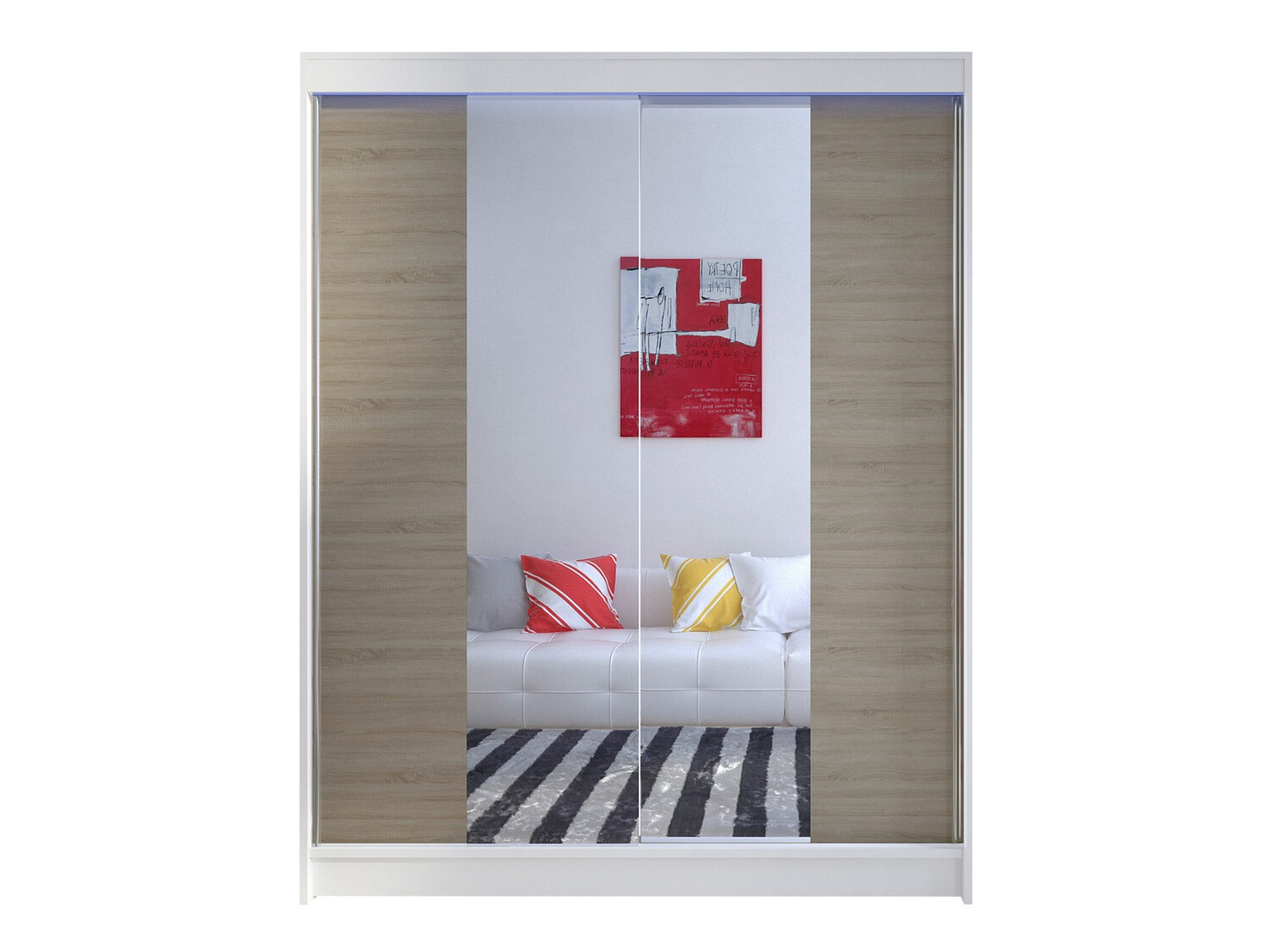 Ντουλάπα Closico Vastor II (Άσπρο + Sonoma οξιά)