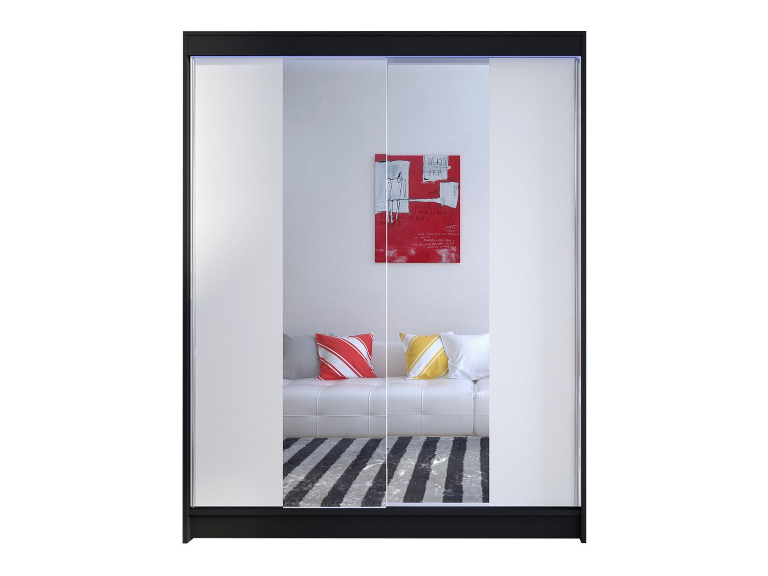 Ντουλάπα Closico Vastor II (Μαύρο + Άσπρο)