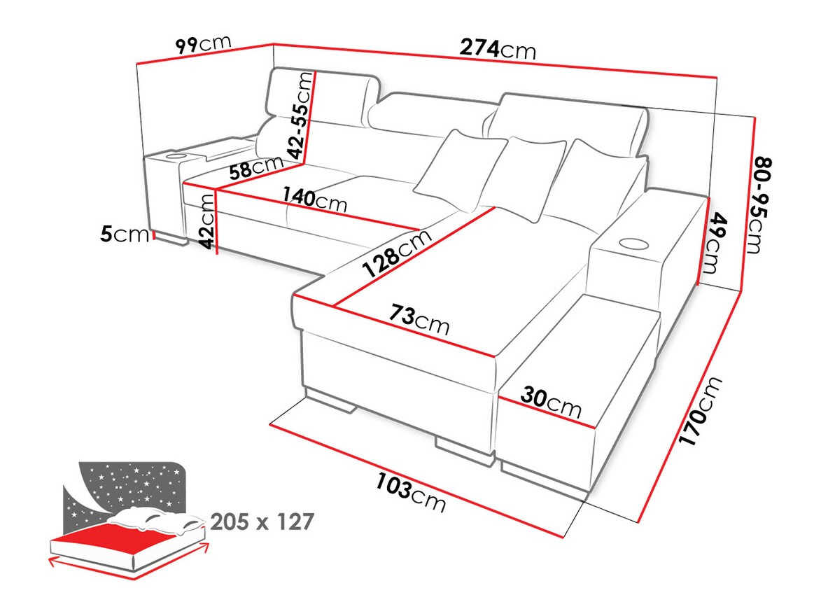 Corner sofa Pearland 103 (Soft 011 + Luxo 6601 + Evo 32)