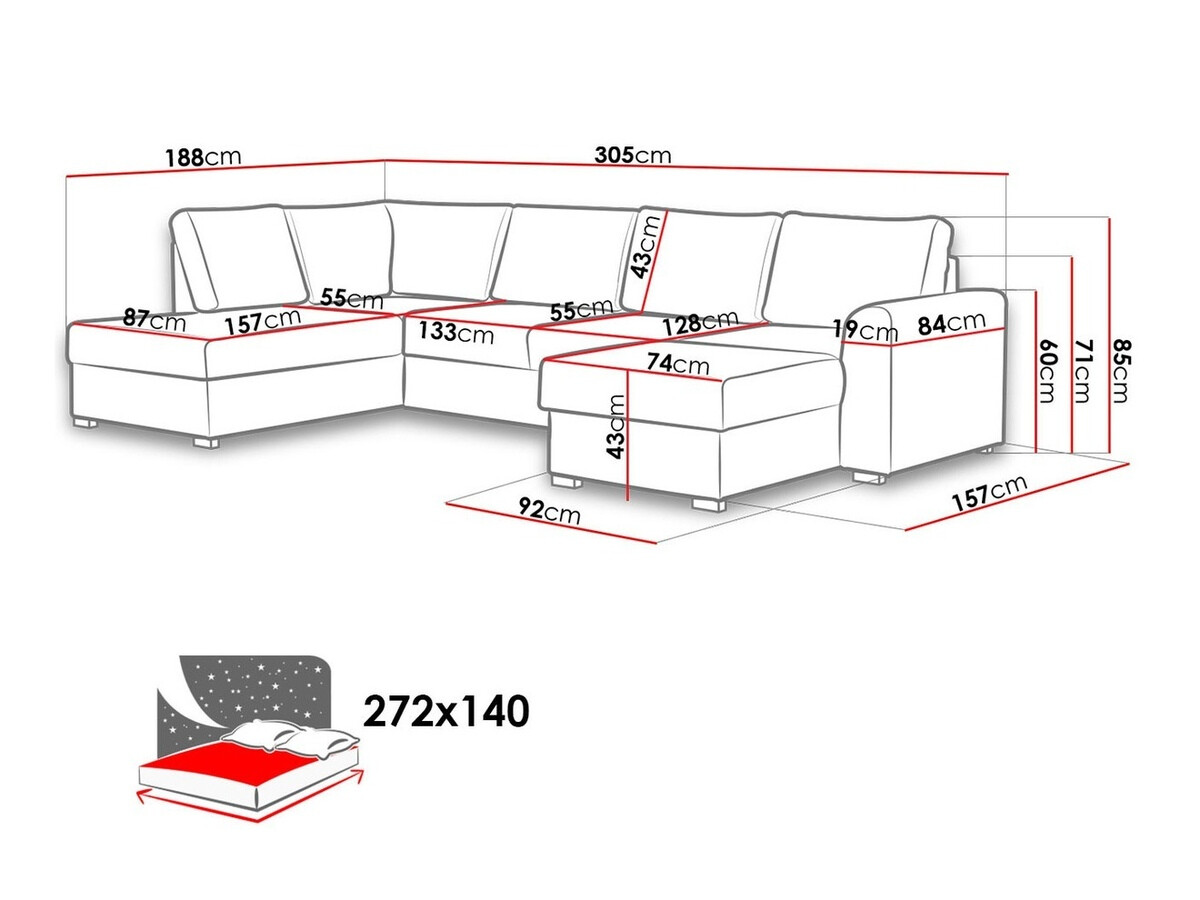 Γωνιακός Καναπές Comfivo Flumen II (Abriamo 04)