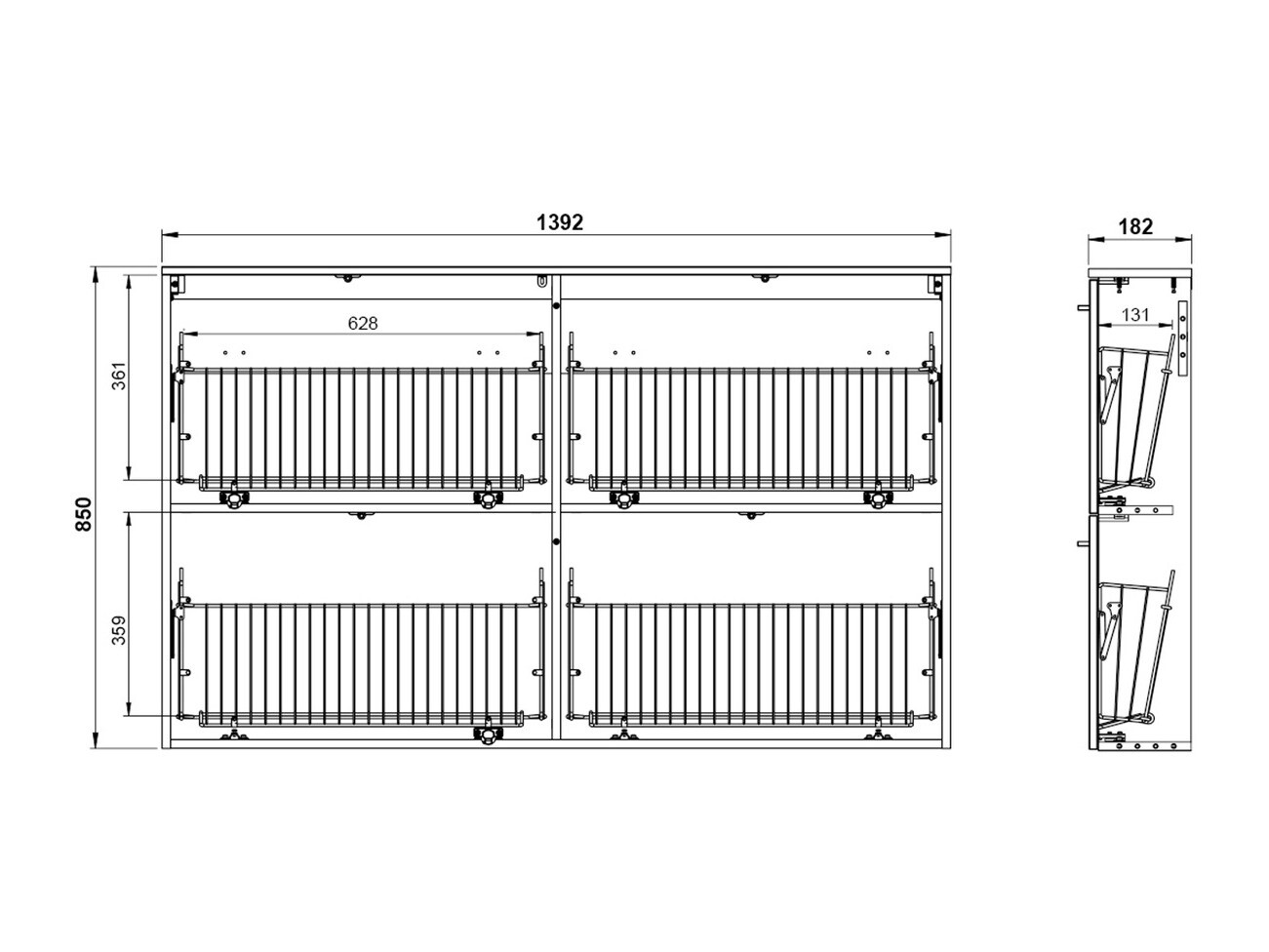Shoe cabinet Felelmo 101 (Cashmere)