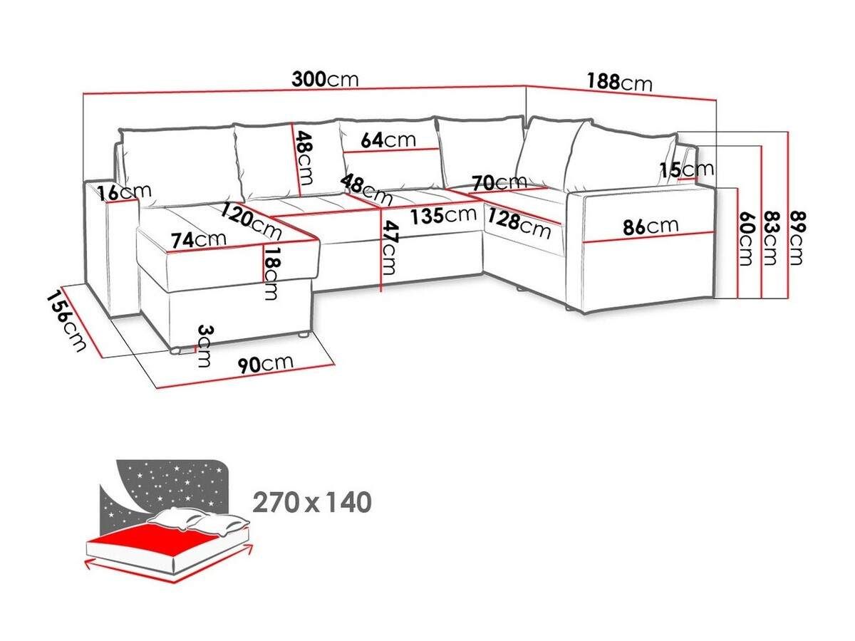 Corner sofa Providence 144 (Loca 30)