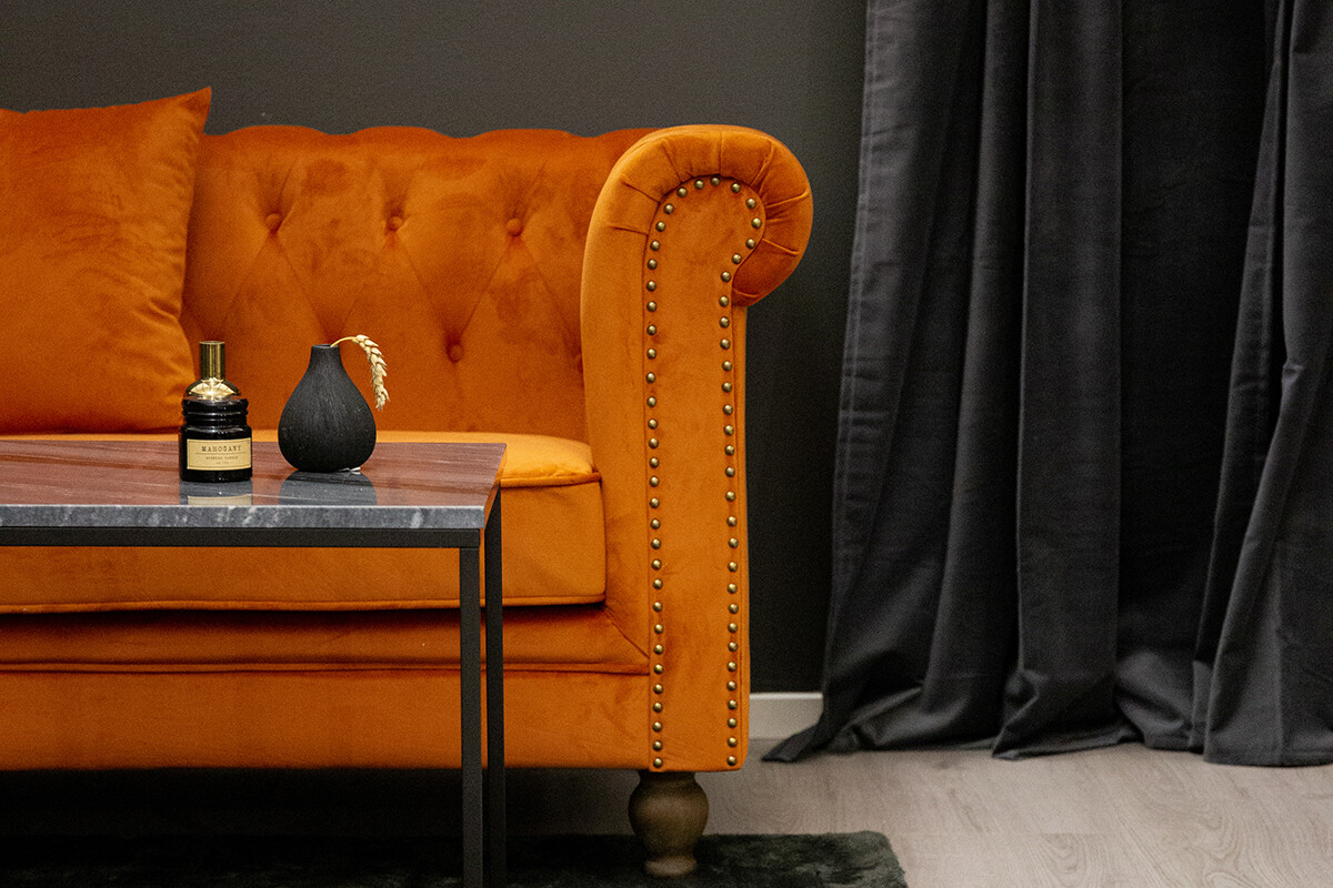 English-style sofa Dallas 255 (Orange)