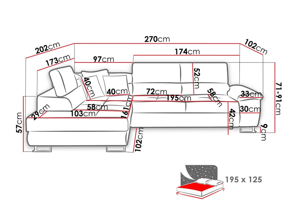 Γωνιακός Καναπές Comfivo 290 (Rinaldi 15 + Rinaldi 13)