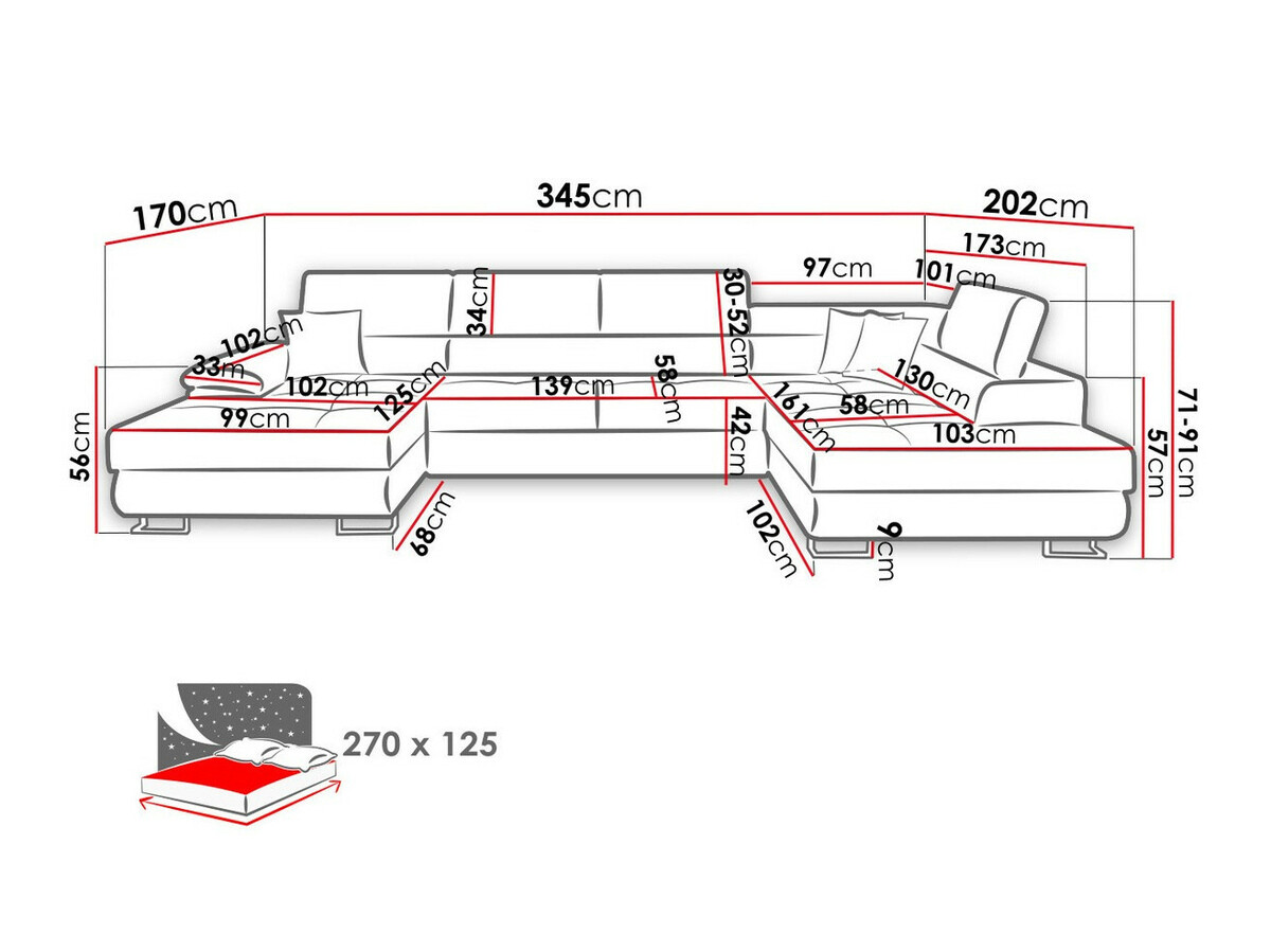 Γωνιακός Καναπές Comfivo Ruta VI (Venus Velvet 2927 + Miu 2041)