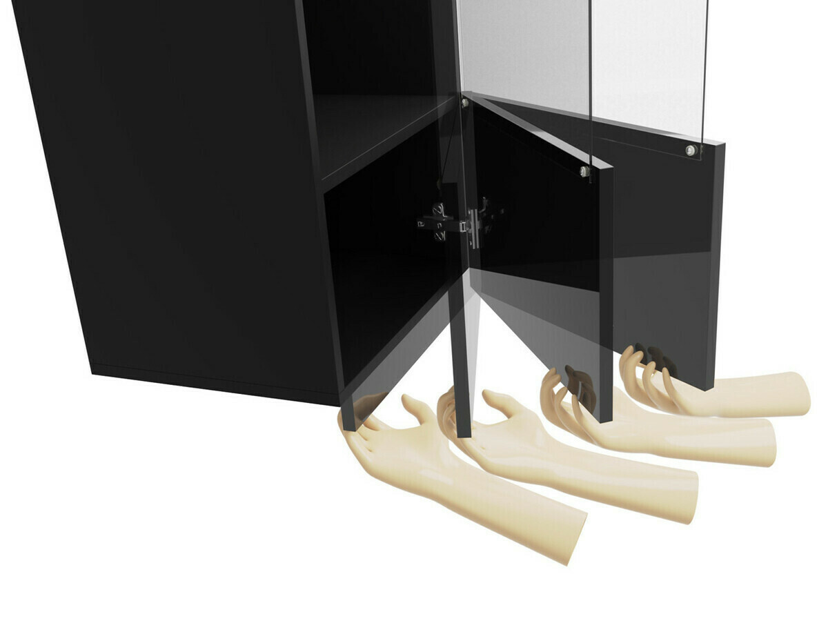 Σετ επίπλων σαλονιού Tivdalu 105 (Μαύρο + Γυαλιστερό μαύρο)