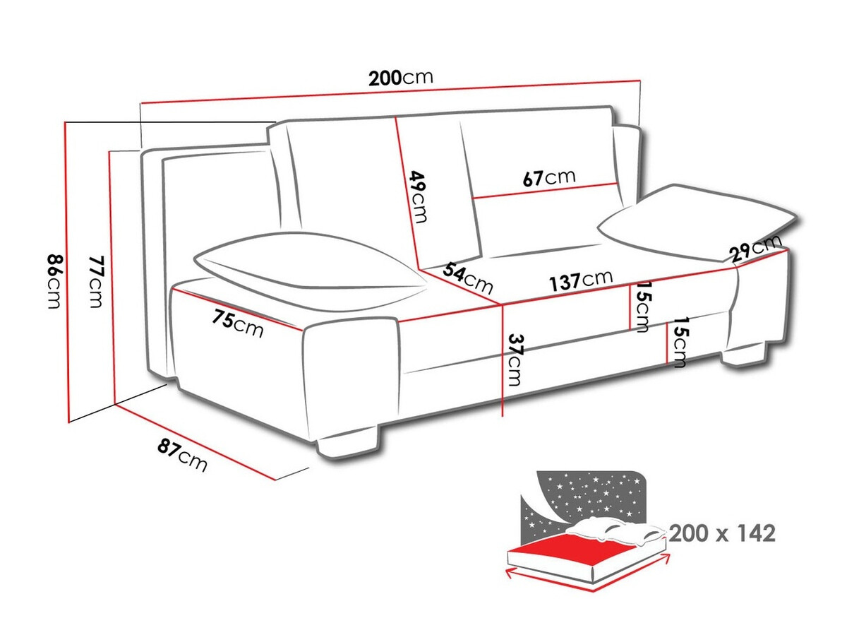 Sofa bed Comfivo 145 (Lawa 02)
