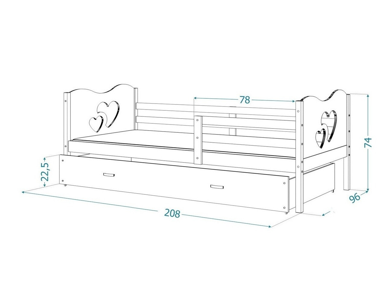 Bed Aurora 164 (White)