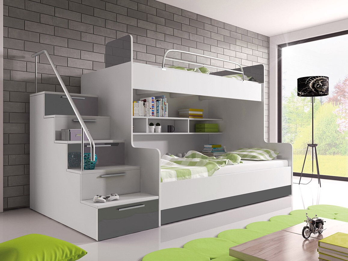 Κουκέτα Campus (Άσπρο + Γυαλιστερό λευκό + Γυαλιστερό Γκρι)