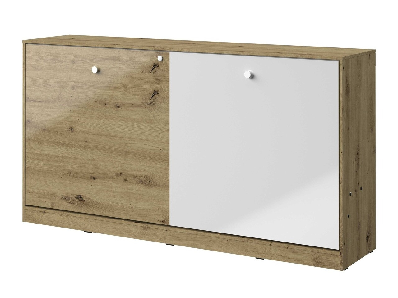 Wall bed Mirelbu 114 (Artisan oak + Glossy white)