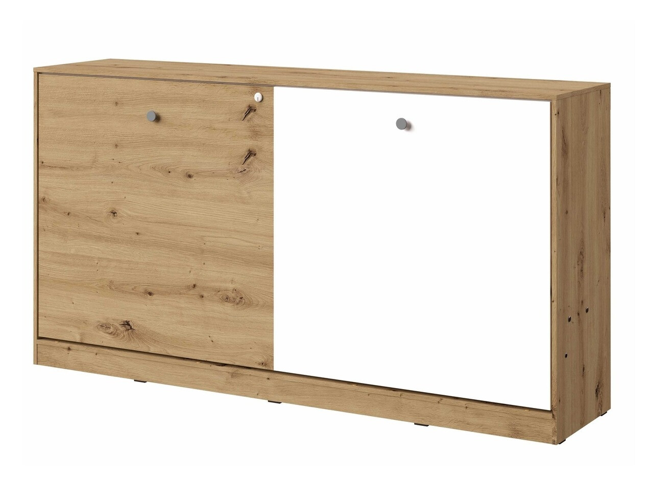 Wall bed Mirelbu 114 (Artisan oak + White + Grey)