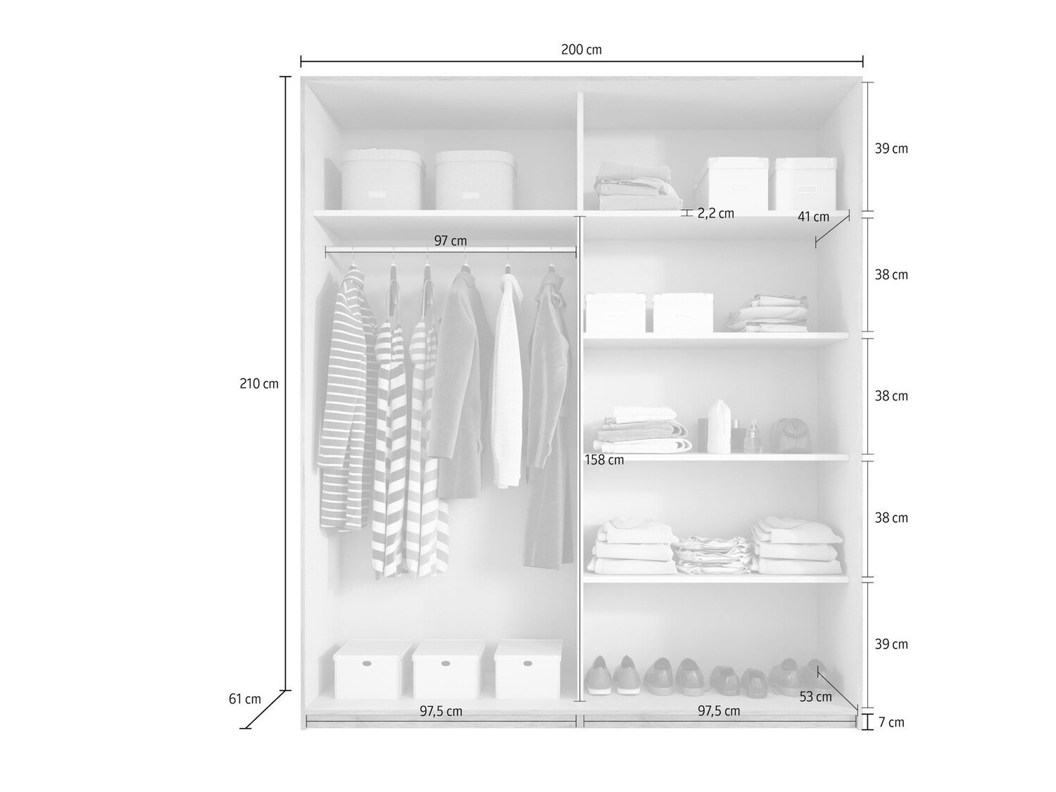 Ντουλάπα Levruvu 105 (Monastery δρυς + Μαύρο)