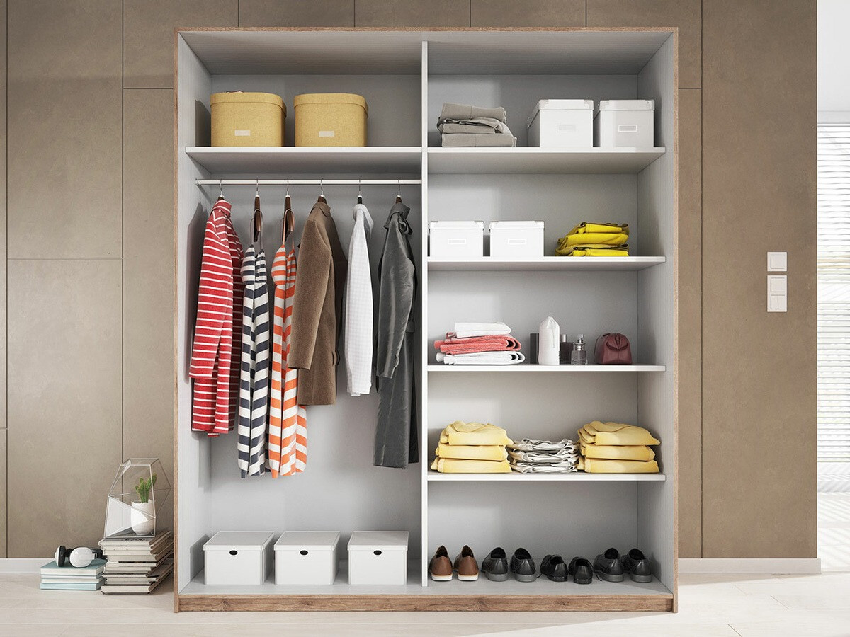 Wardrobe Levruvu 105 (Monastery oak + Black)