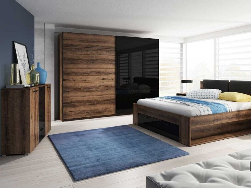 Wardrobe Levruvu 105 (Monastery oak + Black)
