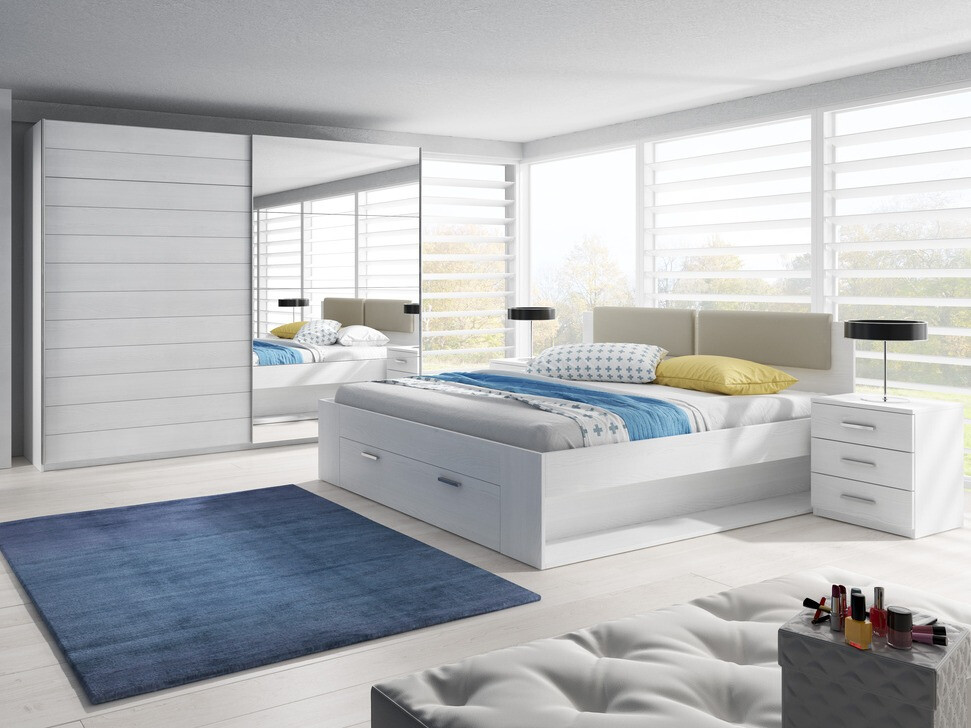 Κρεβάτι Levruvu 106 (Ξεθωριασμένo γκρι + Μπεζ)