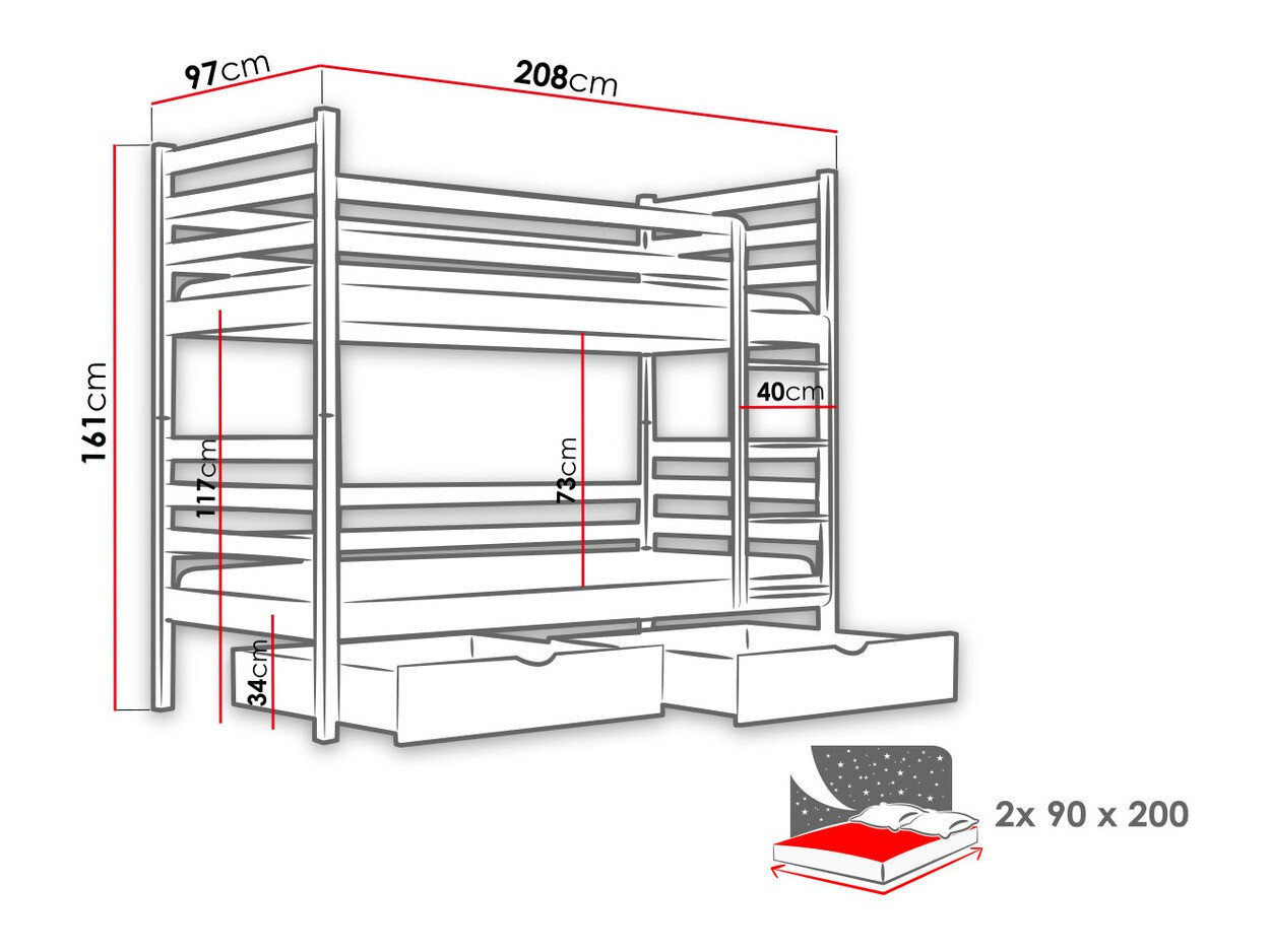 Bunk bed Vista 101 (White)