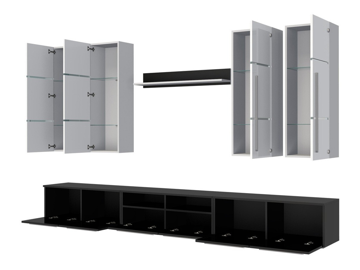 Σετ επίπλων σαλονιού Flos (Άσπρο + Γυαλιστερό λευκό)