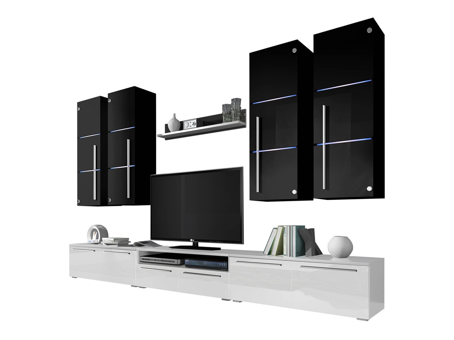 Σετ επίπλων σαλονιού Flos (Άσπρο + Γυαλιστερό λευκό)