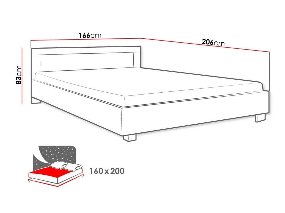 Bed Melfeli 119 (Sonoma oak)