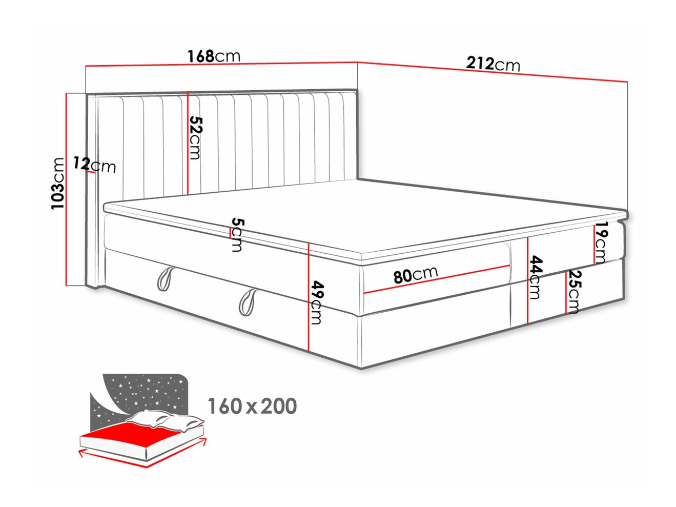 Continental bed ComfiDream Odelra (Golden oak + Soro 90)