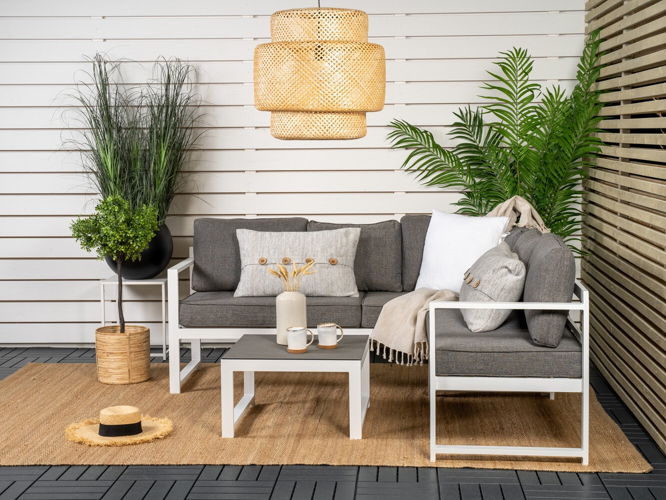 Σετ επίπλων εξωτερικού χώρου Dallas 773 (Άσπρο + Γκρι)