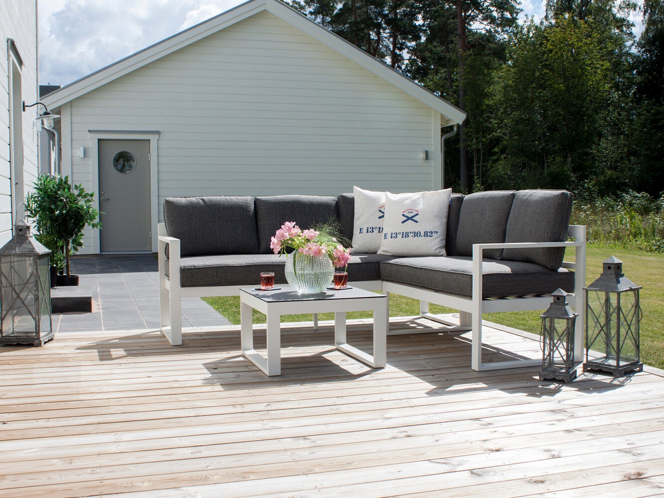 Σετ επίπλων εξωτερικού χώρου Dallas 773 (Άσπρο + Γκρι)