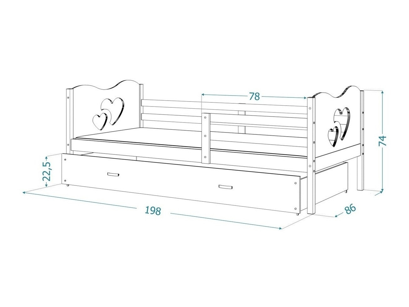 Bed Aurora 163 (Pine)