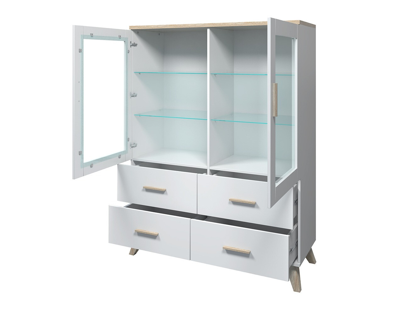 Σετ επίπλων σαλονιού Larfloi 113 (Δρυς wotan + Μαύρο)